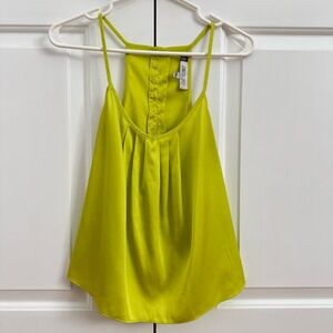 JLO Jennifer Lopez Neon Spaghetti Strap Tank Top Button Back, Size Small